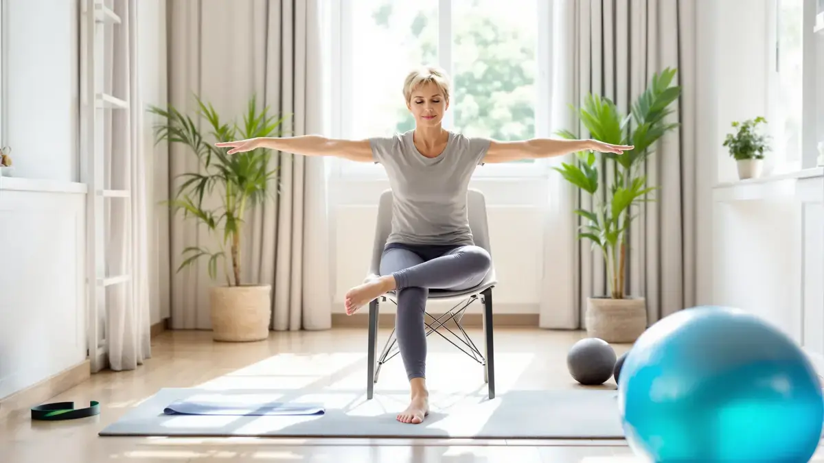 Na je 50e versterken deze Pilates-oefeningen op een stoel de buikspieren zonder je rug te belasten